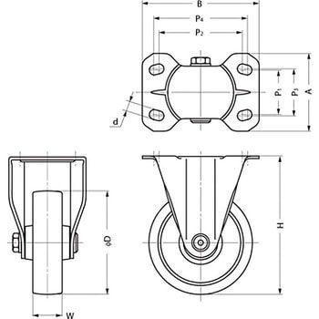 SUS-SK150-UWB ステンレス鋼製キャスター SUS-SK型 1個 スガツネ(LAMP