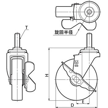 ステンレス鋼製キャスター SUS-ET型 LAMP(スガツネ)