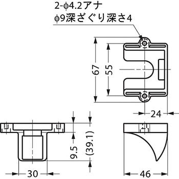 キャスター FA55型、FP55型、FAU55型、FPU55型用固定車化アダプター LAMP(スガツネ)