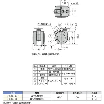 キャスター FA45型 LAMP(スガツネ)