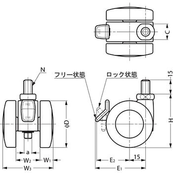 キャスター NS型 LAMP(スガツネ)