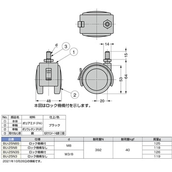ウレタン車キャスターBU型 LAMP(スガツネ)