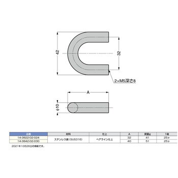 14-3842-02-030 d line ステンレス鋼(SUS316)製 ハンドル 1個 スガツネ