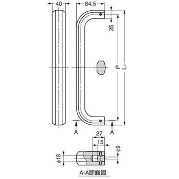 ZL-1501-IS-640 Zwei L ステンレス鋼(SUS316)製ドアハンドルZL-1501型