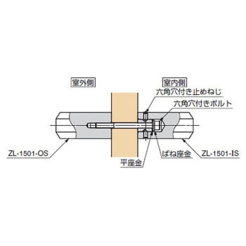 ZL-1501-WN-640 Zwei L ステンレス鋼(SUS316)製ドアハンドルZL-1501型