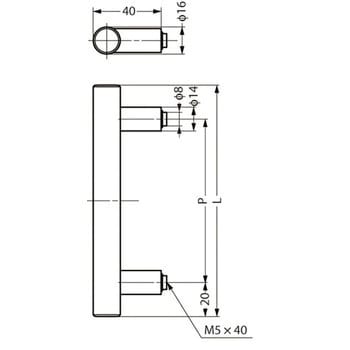 AI04641616 ハンドル AI0464型 1個 スガツネ(LAMP) 【通販サイトMonotaRO】