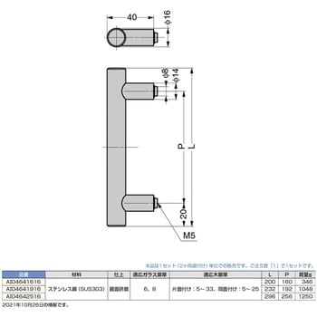 AI04641916 ハンドル AI0464型 1個 スガツネ(LAMP) 【通販サイトMonotaRO】