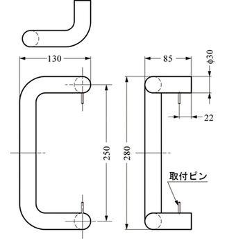HEWI ドアハンドル 550-250GKLT型 LAMP(スガツネ工業)