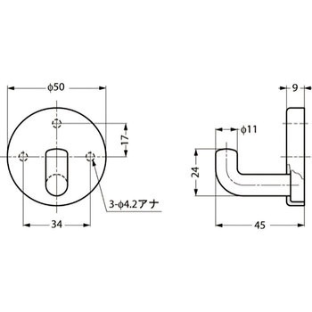 HEWI コートフック 477-90-010型 LAMP(スガツネ)