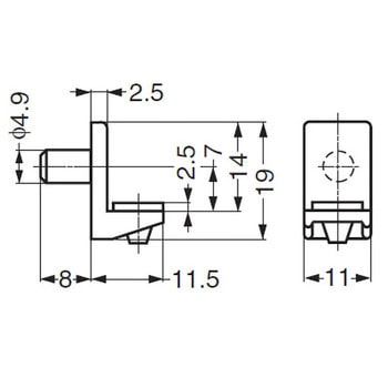 棚ダボ SS-307型 Φ5穴用 LAMP(スガツネ工業)