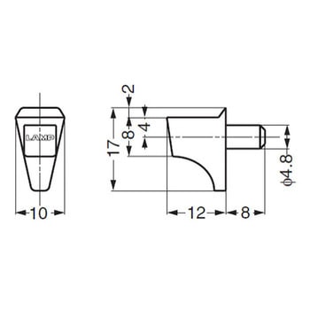 棚ダボ SS-323型 Φ5穴用 LAMP(スガツネ工業)