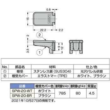 ランプ印 ステンレス鋼製棚受 SPW-20型 LAMP(スガツネ)