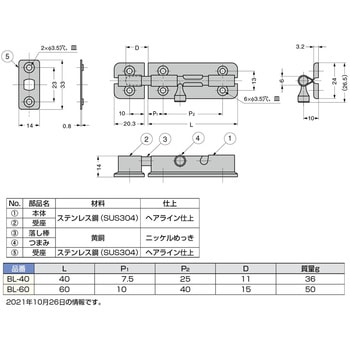 ランプ印 ステンレス鋼製 ラッチ BL型 LAMP(スガツネ)