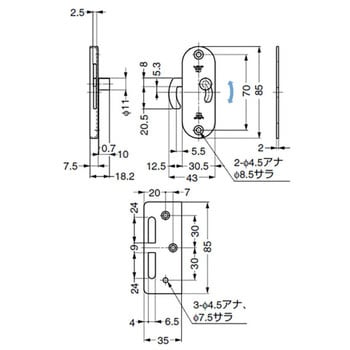 ランプ印 ステンレス鋼製引戸面付カマ錠 (室内側表示付) LAMP(スガツネ)