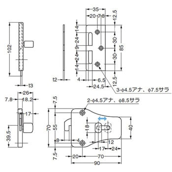 ランプ印 引戸面付カマ錠 LAMP(スガツネ)