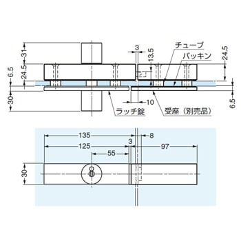 ステンレス鋼製面付ガラスラッチ錠 表示器付