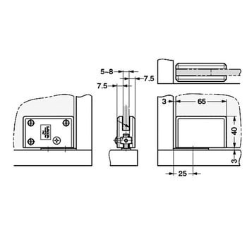 XL-GC04-CR ランプ印 ガラス丁番 インセット扉用 スガツネ(LAMP