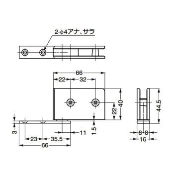 ガラス丁番 インセット扉用