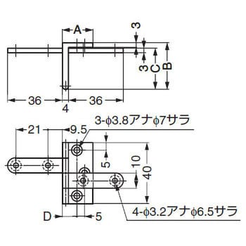 AHW-24WB ランプ印 アングル丁番 ダブルタイプ (精密肉厚丁番) AHW型