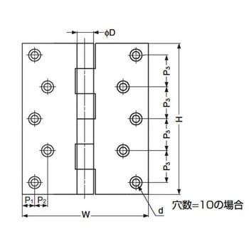 TTS-105M 角丁番 TTS型 1個 スガツネ(LAMP) 【通販サイトMonotaRO】