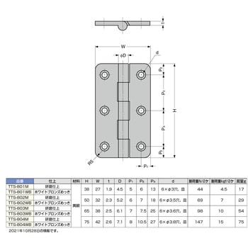 TTS-801WB 家具用丁番 TTS型 1個 スガツネ(LAMP) 【通販サイトMonotaRO】