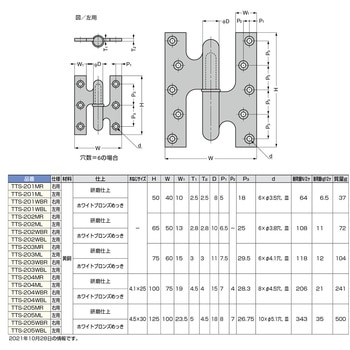 フランス丁番(精密肉厚丁番) TTS型 スガツネ(LAMP) 【通販モノタロウ】