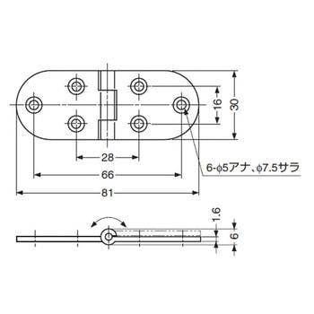 ミシン丁番 MH-83型 LAMP(スガツネ)