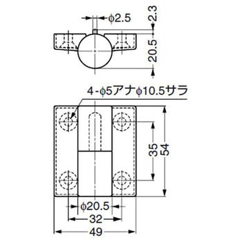 HEWI 丁番 B9505-50型 LAMP(スガツネ)