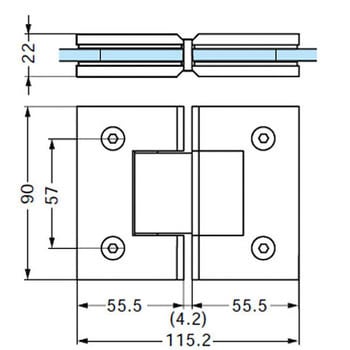 785A-10SC ガラスドア用自由丁番 785A型 ガラス取付タイプ 1個