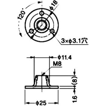 AP5-M8 ランプ印 アジャスターベース AP5-M8 1個 スガツネ(LAMP