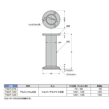 ソファー用脚 T307型 LAMP(スガツネ)