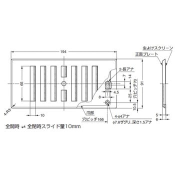 面付調節式空気孔 LAMP(スガツネ)