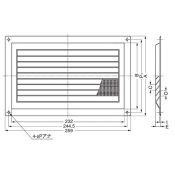 面付ルーバー空気孔 LAMP(スガツネ工業)
