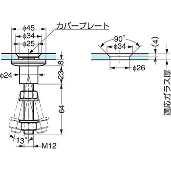 ランプ印Ｐ＆Ｓポイントフィックス７５１３４５ＶＡＭ１２【スガツネ