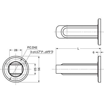 スガツネ工業 d line ステンレス鋼(SUS316)製 戸引手 14-3950型 14