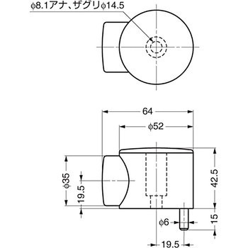HEWI 戸当り 615型 LAMP(スガツネ)