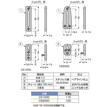 ランプ印 ステンレス ドアチェーン CS型 LAMP(スガツネ)