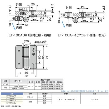 丁番 ET-100A型 LAMP(スガツネ)
