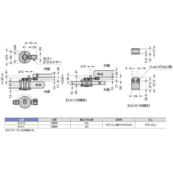 ELK-I 表示器付ラッチ錠 ELK型 ステンレス鋼シリーズ 1個 スガツネ