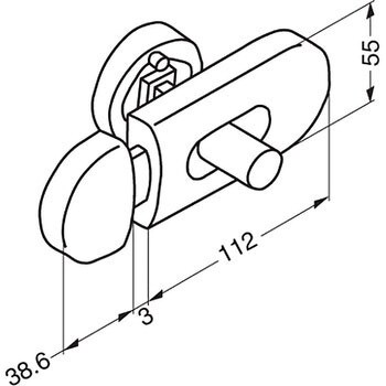 850-301+850-500-99 HEWI 表示器付ラッチ錠 1個 スガツネ(LAMP) 【通販