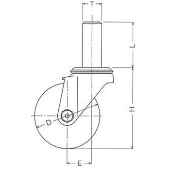EKシリーズオールステンレス自在ナイロン車125mm ハンマーキャスター