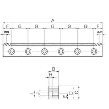 SURFD3-1000 SURFD ステンレスラック(両端面・取付穴加工) 小原歯車 ...