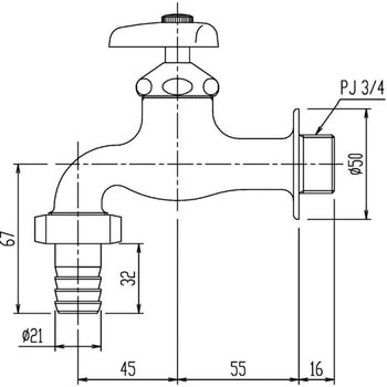 カップリング付横水栓 INAX(LIXIL)