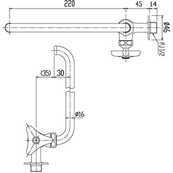 横ハンドル自在水栓 LIXIL(INAX)