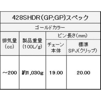 428SHDR(GP；GP) 140L SPJ ノンシールチェーン 428SHDR ゴールド 1本 EKチェーン 【通販モノタロウ】