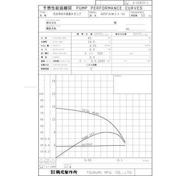 汚水用水中渦巻きポンプ (バンクスシリーズ) PSF型 鶴見製作所