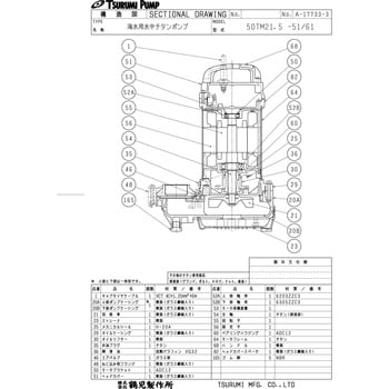 海水用水中チタンポンプ (マリンメイト・バンクスシリーズ) TM型 鶴見製作所 50TM21.5 1台