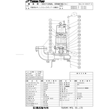 80BA42.2 汚物用水中ノンクロッグポンプ B型 1台 鶴見製作所 【通販