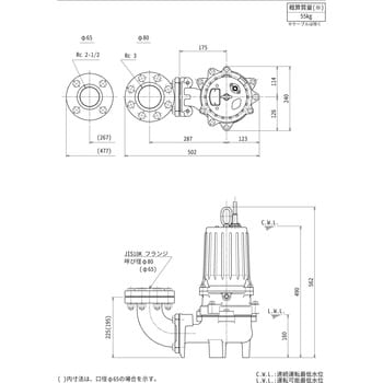 80U22.2 汚物用水中ハイスピンポンプ U型 1台 鶴見製作所 【通販サイト