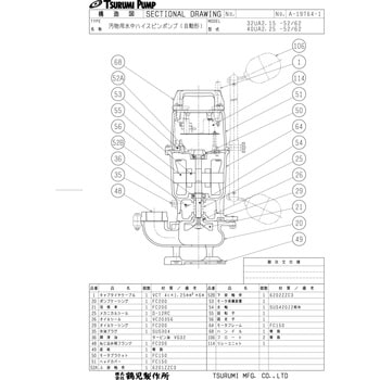 40UA2.25 汚物用水中ハイスピンポンプ U型 1台 鶴見製作所 【通販